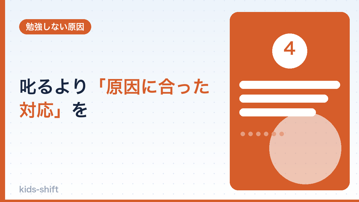 叱るより「原因に合った対応」を