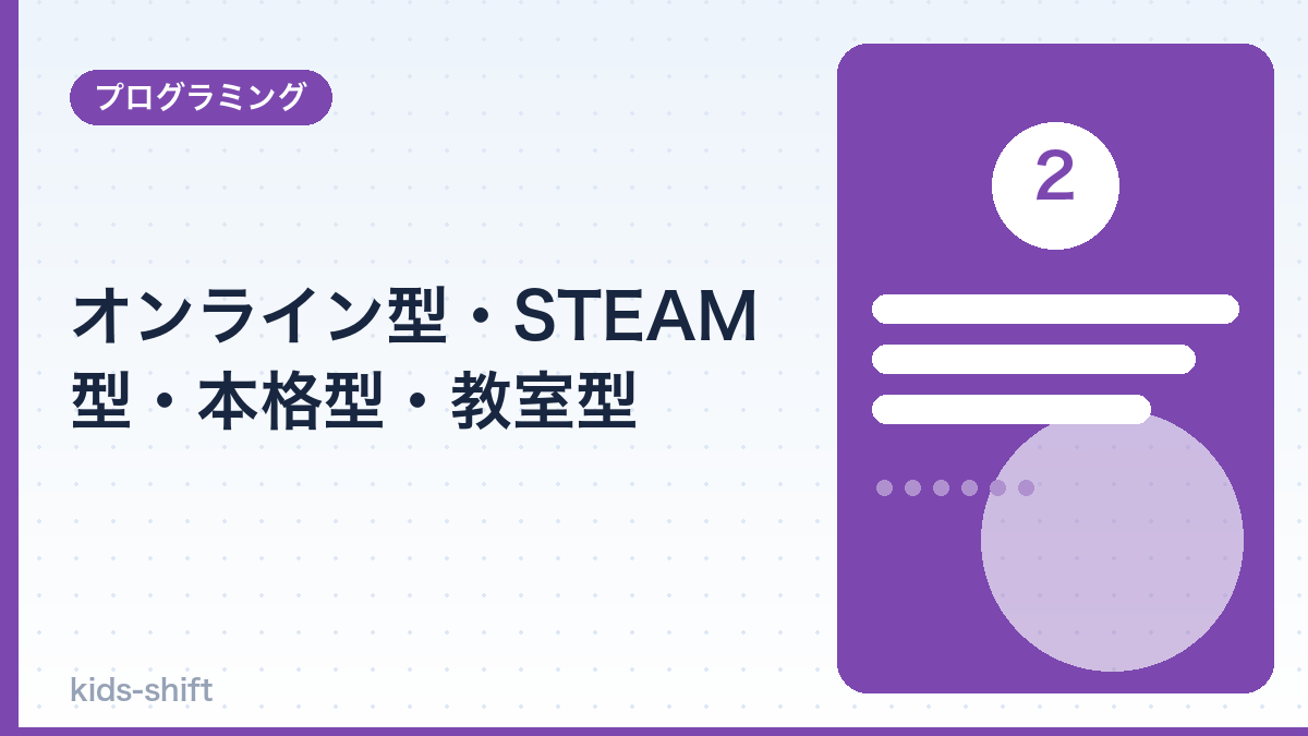 オンライン型・STEAM型・本格型・教室型